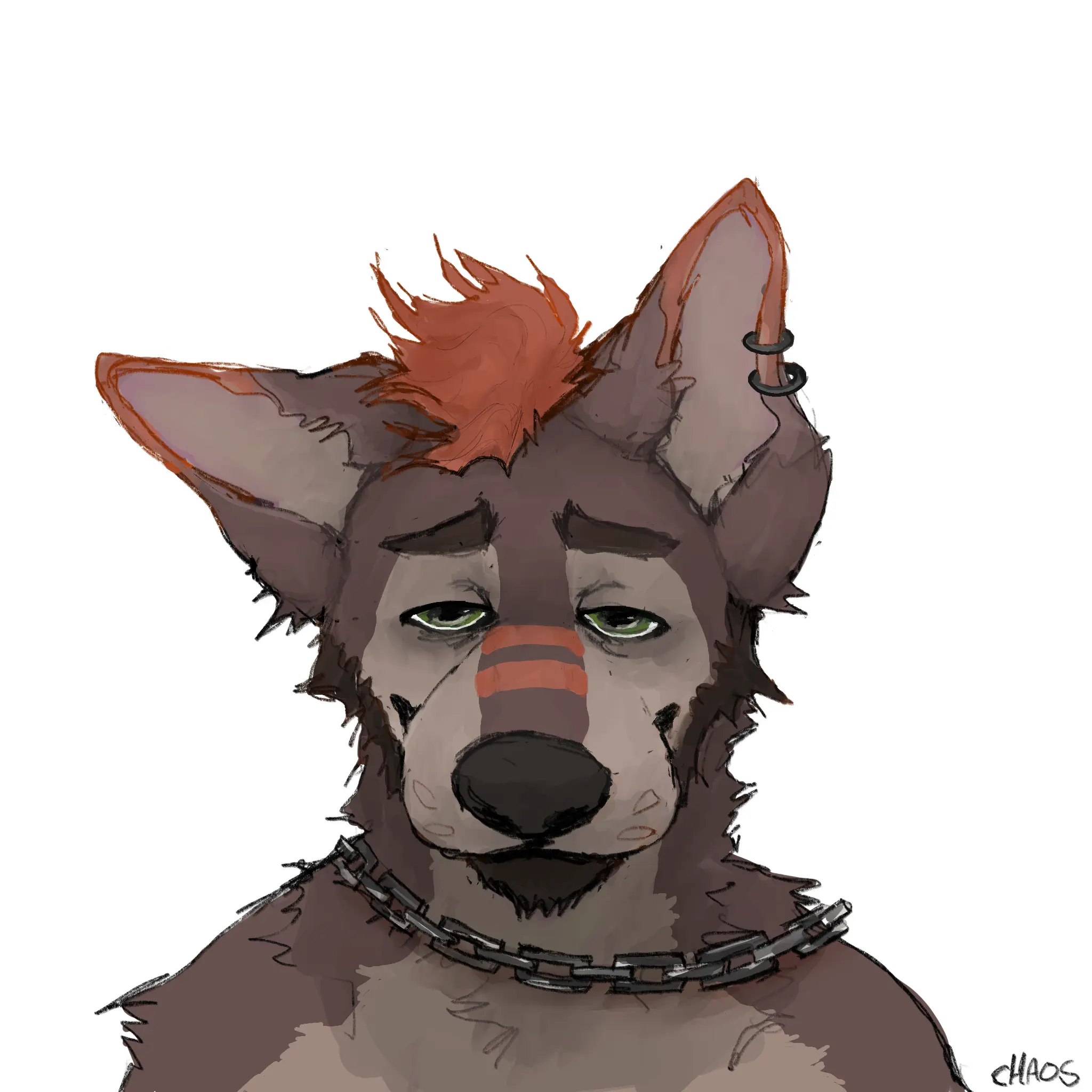 Art of Yero, an anthro wolf, Yero is clearly in a winter depression